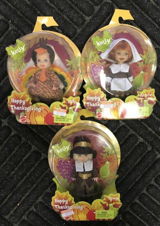 2004 Happy Thanksgiving Kelly & Friends Complete Set Of 3 Dolls