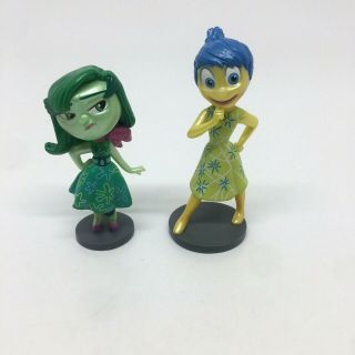 Disney Pixar Inside Out Disgust Figure 3 " & Joy 3.  5 " Figure Cake Topper Pvc Toy