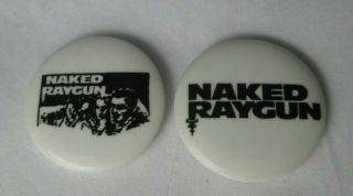 Naked Raygun 2 X Vintage 1980s Us 25mm Badges Pins Buttons Punk Hardcore Punk