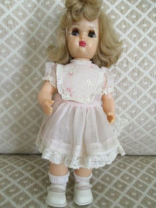 Vintage 10” Tiny Terri Lee Walker Doll In Organdy Dress And Undies