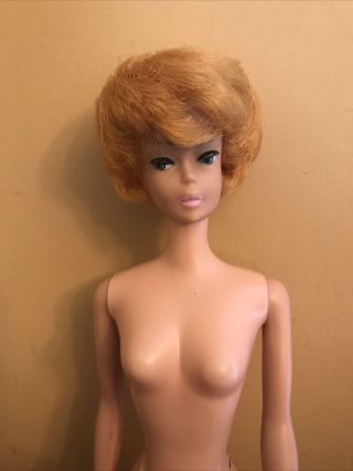 Vintage 1962 Mattel Midge Barbie Doll Reddish Blonde Hair Bubble Cut Japan Flaw