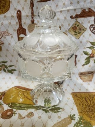 Fostoria Coin Glass Clear Wedding Bowl Candy Dish W/ Lid