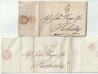 1789/90 2 Edinburgh Bishopmark Bank Of Scotland Letters To John Fergus Kirkcaldy