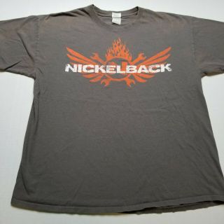 Nickelback Here And Now 2012 T - Shirt Mens Xl Tour Gray Orange Band Tee K16