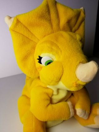 1996 The Land Before Time " Cera " Yellow Dinosaur Plush 9” Equity Toys Universal