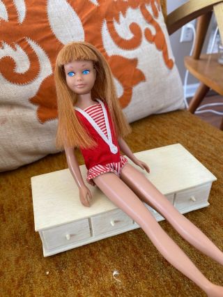 Straight Leg SL Titian Skipper Doll Orig Swimsuit Shiny Red Hair Tight 1st 2