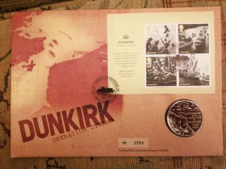 Gb Qeii Royal Mail / Pnc Coin Cover 2010 Dunkirk 70th Anniversary Of Wwii