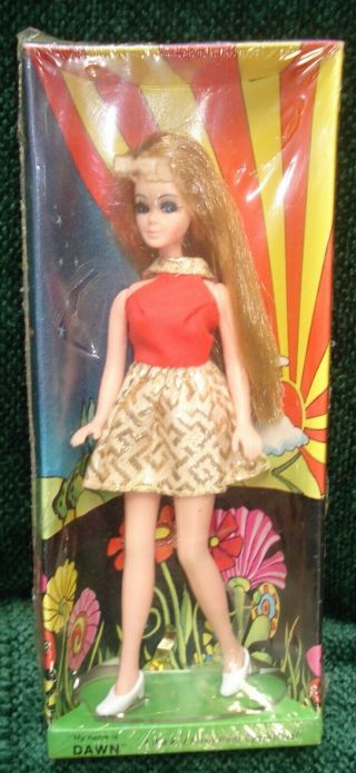 Nrfb Dawn 6 1/2 " Pippa Sz.  Doll In Orange Top/ Golden Moment Dress Skirt