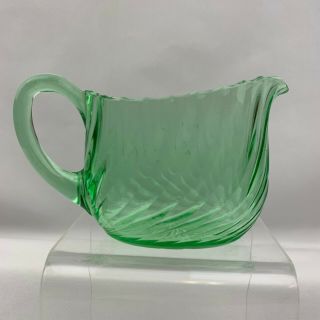 Imperial Glass Twisted Optic Green Depression Creamer
