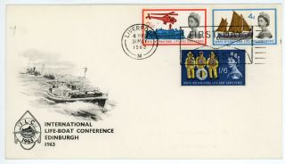 Gb 1963 Lifeboat (phos) On Illustrated Fdc With Liverpool Fdi Cat £40,