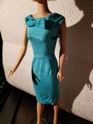 Vintage Barbie Blue Pak Silk Sheath Dress