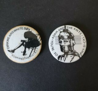 Vintage Adam And The Ants 2 Badge Bundle Circa 80s