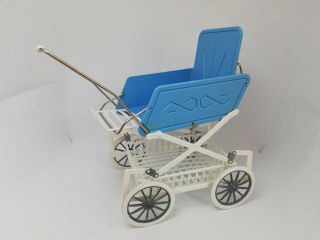 Vintage Antique Baby Stroller Carriage Toy Metal,  Plastic
