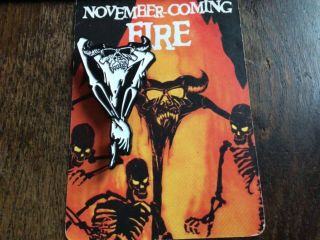 Big Samhain November Coming Fire Pin Badge Patch Danzig Misfits Plan 9