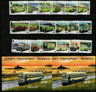 Jersey 2008 2011 2013 Transport 3 Series Sets Of 6 Mnh Ms £2.  50 Ord,  Overprint
