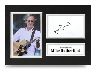 Mike Rutherford Signed A4 Photo Display Genesis Autograph Memorabilia,
