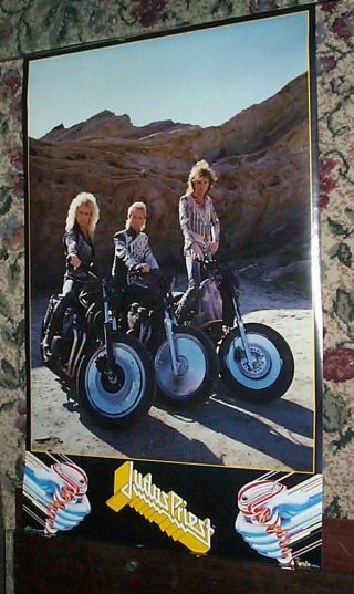 Judas Priest Grpup Desert Motorcycles Vintage Poster