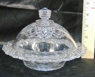Vintage Anchor Hocking Round Glass Butter Or Cheeseball Dish With Dome Lid
