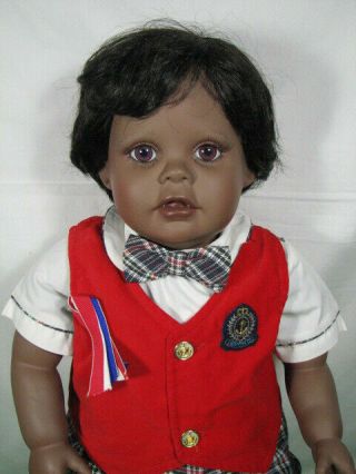 Virginia Ehrlich Turner Unknown Aa African American School Boy Doll 26 " Tall