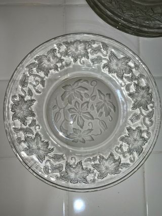Princess House Fantasia Set Of 4 Clear Crystal Dinner Plates Poinsettia 9 - 7/8 "