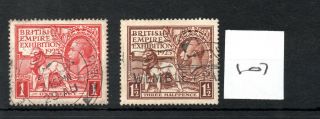 Gb - George V (107) - 1925 - British Empire Exhibition - Wembley - Pair