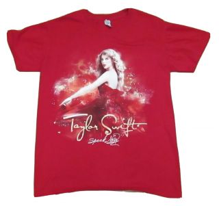 Taylor Swift 2 Sided Concert Tour T - Shirt 2011 Speak Now Size Small Red