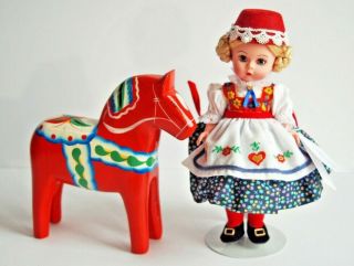 Madame Alexander Doll 8 " Sweden,  Dala Horse 35980 Box Retired