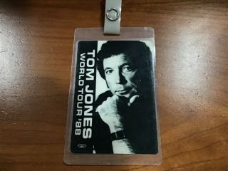 Tom Jones Laminated Backstage Pass World Tour 1988