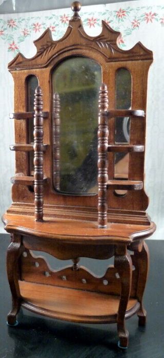 Vintage Bespaq Mirror Hall Tree 1:12 Dollhouse Miniature