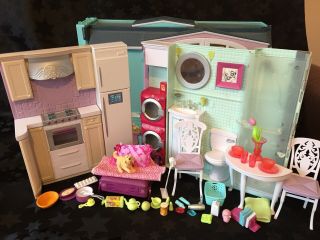 Barbie 2007 ‘my House’ Fold Up Playset With Inserts And Accessories
