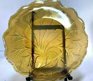 Indiana Glass Amber Carnival Pebble Leaf Tree of Life 10 