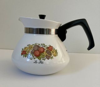 Vintage Corning Ware Tea Pot 6 Cup Kettle P - 104 Spice Of Life - Le The 