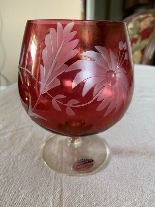 Cut To Clear Cranberry Brandy Snifter