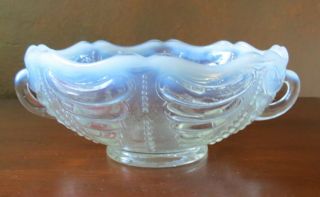 Jefferson Glass Eapg Abalone White Opalescent Chalice Bowl C.  1902