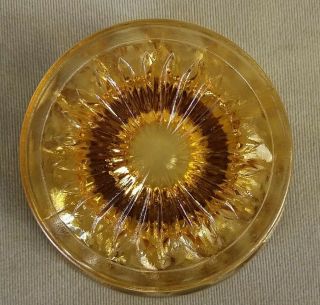 Indiana Depression Glass Footed Candy Dish with Lid Vintage Yellow Amber 3