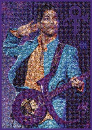 Prince Poster Purple Rain Large A1 Photo Mosaic A1 Rare & Unique Xmas Gift