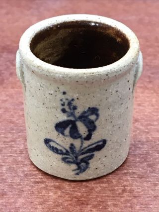 Jane Graber Igma Artisan Miniature Stoneware Floral Pickling Crock 1:12 Scale