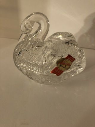 Crystal Swan Container Anna Hutte Bleikristall 24 Pbo Made In Germany