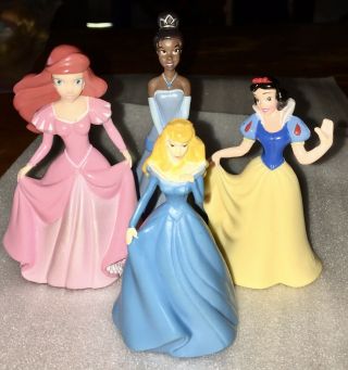 Disney Princesses Figures/cake Toppers: Ariel Snow White Sleeping Beauty & Tiana