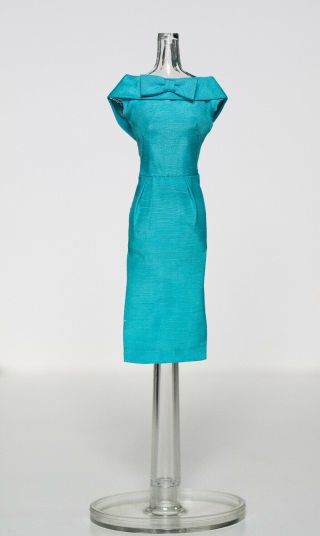 Vintage Barbie Turquoise Pak Silk Sheath Dress 1962 - 1963