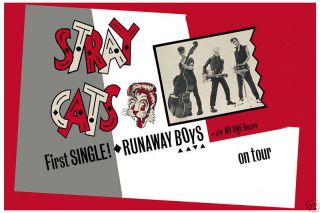 Rockabilly: The Stray Cats 1st Record Promotional & Tour Poster 1979 18x12