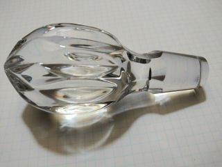 Large Crystal Decanter Bottle Stopper Pressed Glass Unbranded 4 1/2 " Long
