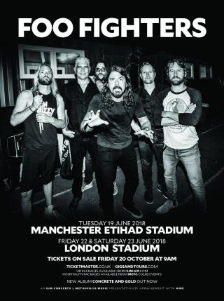 Foo Fighters 2018 European Tour Manchester & London Promo Poster