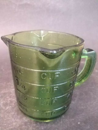 Green Hazel Atlas Depression Glass Measuring Cup - 3 Spouts