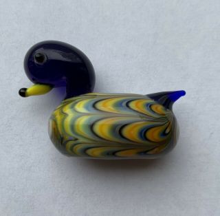 Vintage Murano Art Glass Miniature Duck Blown Figurine Animal Italy Italian