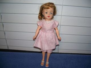 Vintage Little Miss Revlon Doll 10 1/2 " - Strawberry Blond Hair W/ Earrings
