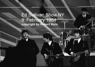 The Beatles Ed Sullivan Show 1964 8x12 Unseen Photo