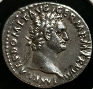 Domitian 81 Ad,  Silver Denarius.  Roman Imperial.