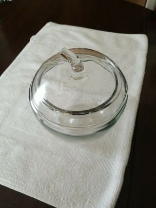 Vintage Anchor Hocking Clear Apple Glass Canister Cookie Jar And Lid