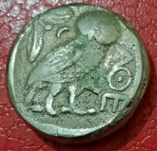 Ancient Greek Athens Attica Owl Silver Ar Tetradrachm Coin 13,  5 G